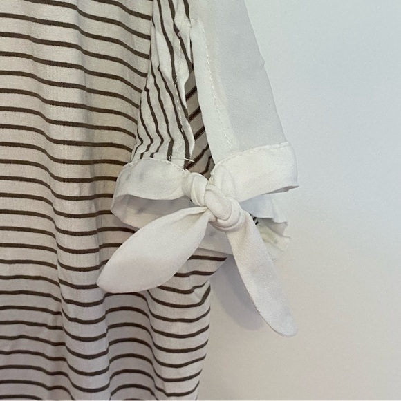 SAMOON pattern t shirt with tie up sleeves - Picture 4 of 4